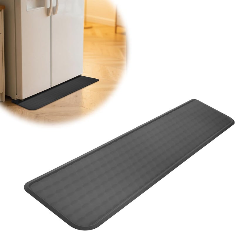 FIMXSD Refrigerator Spill Mat, 37.5 X 8.5 Fridge Mat Silicone Drip Tray Catcher for Washing Machine Refrigerator Spill Liner Floor Protector Anti-Slip (Black) (Gray) - Image 1
